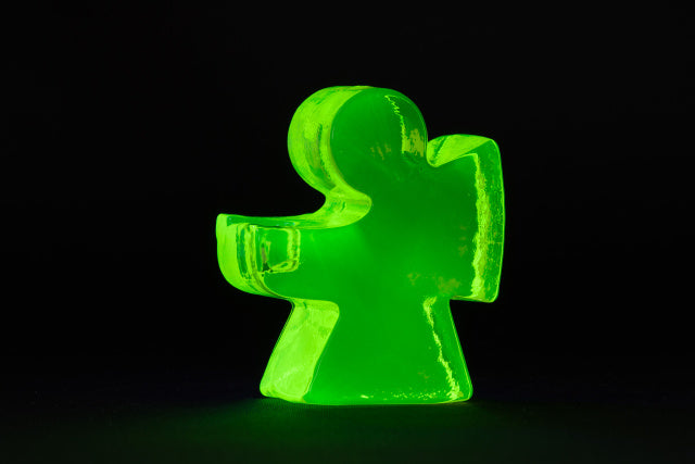 Uranium Glass Tableware (Glow under UV) - Angel Candle Holder, Czech Republic