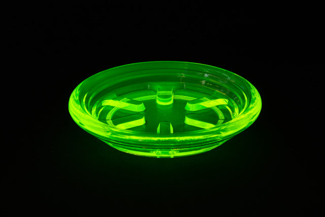 Uranium Glass Tableware (Glow under UV) - Small Flat Plate, Czech Republic