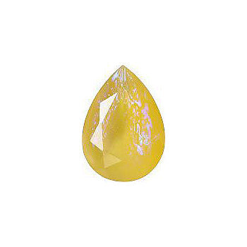 Pear Faceted Pointed Back (Doublets) Crystal Glass Stone, Yellow 12 Mexico Opals (16815), Czech Republic