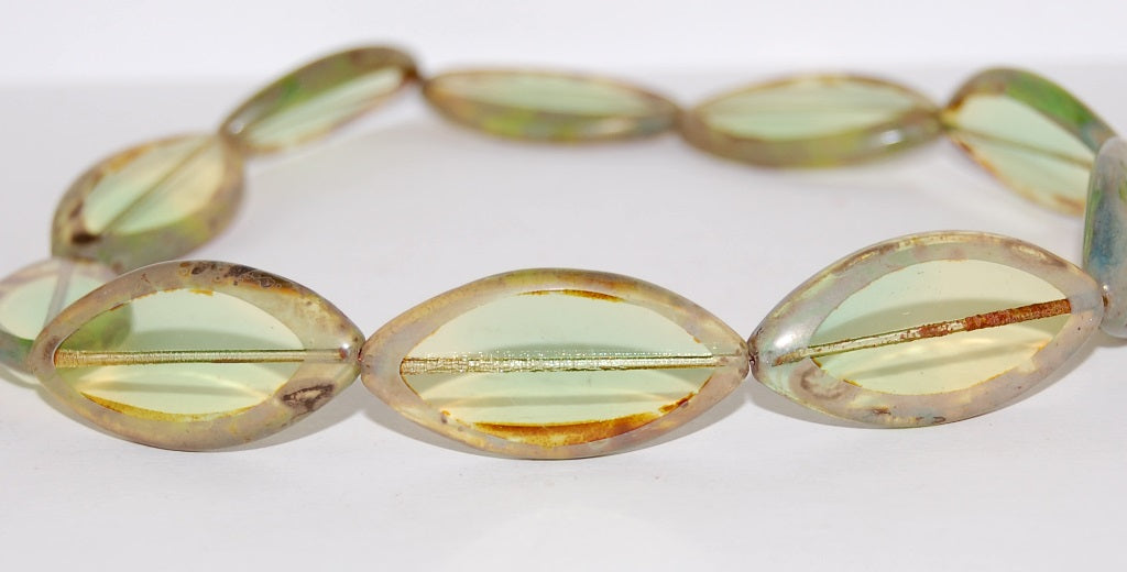 Table Cut Oval Beads, (57801 43400), Glass, Czech Republic