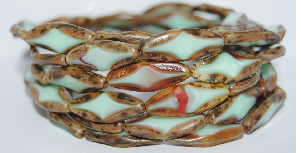 Table Cut Spindle Beads, (77553 43400), Glass, Czech Republic