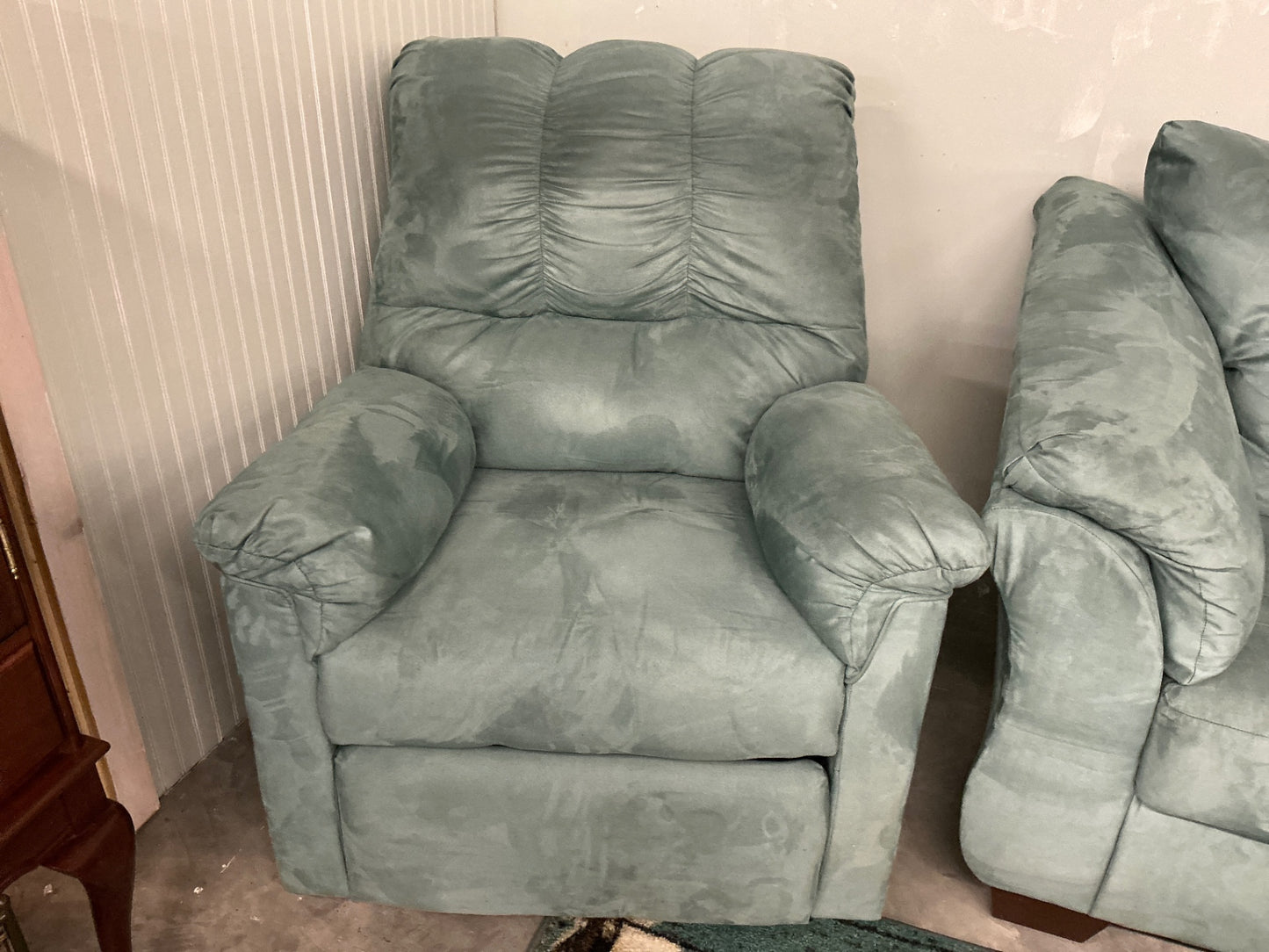 Armchair Rocking Recliner Light green Upholstered fabric