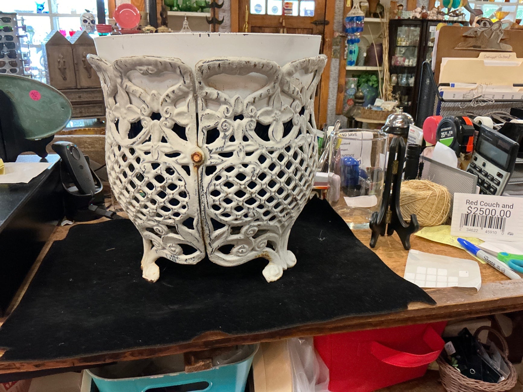 Planter White Wrought Iron with painted finish