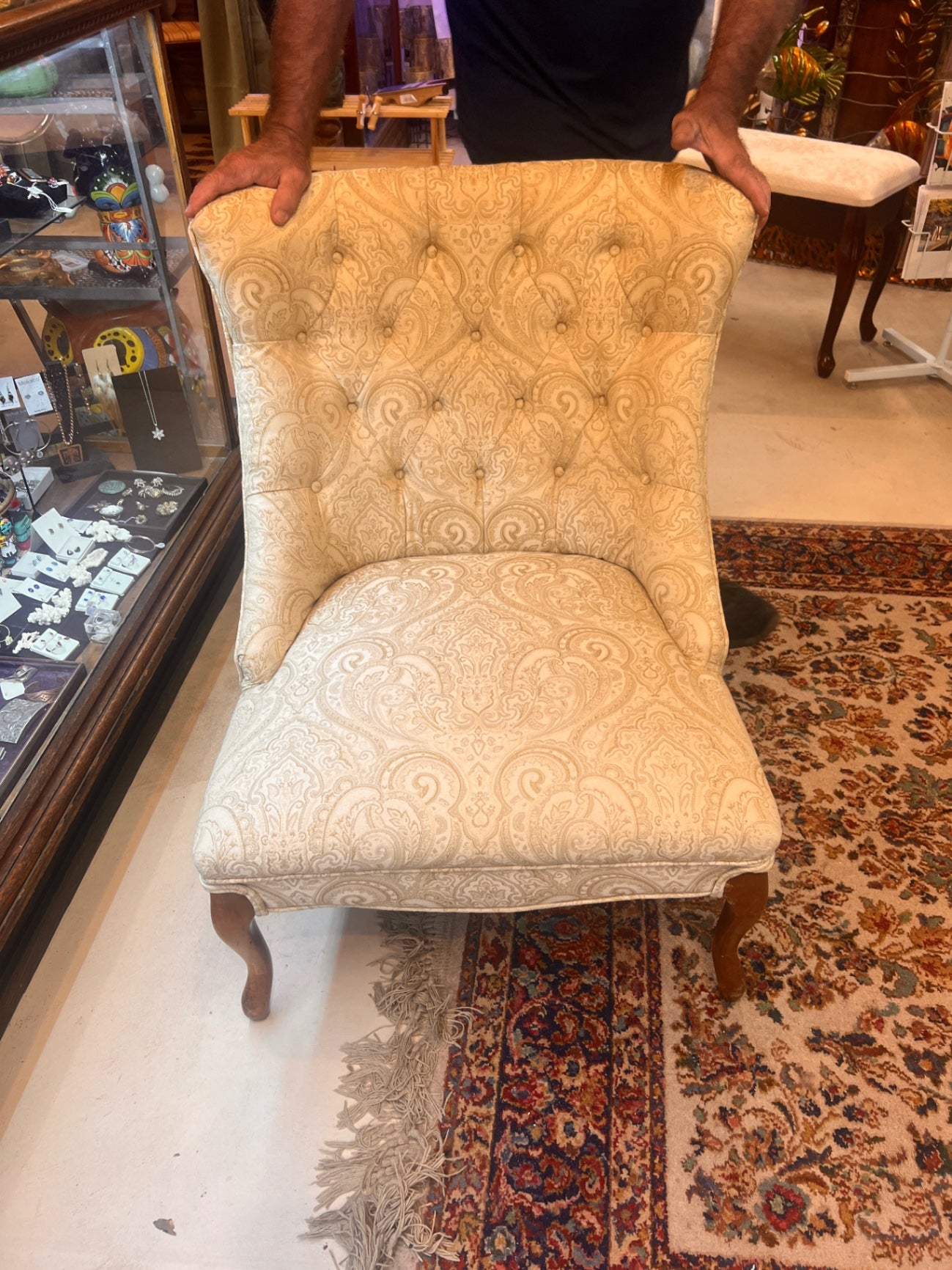 Chair Beige Upholstered fabric