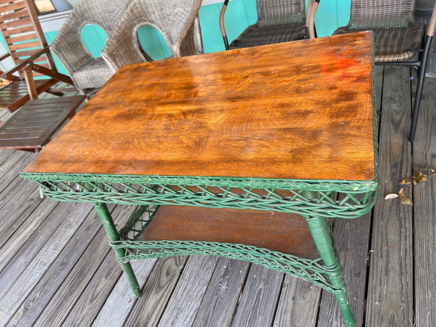 Table Brown Wood and wicker