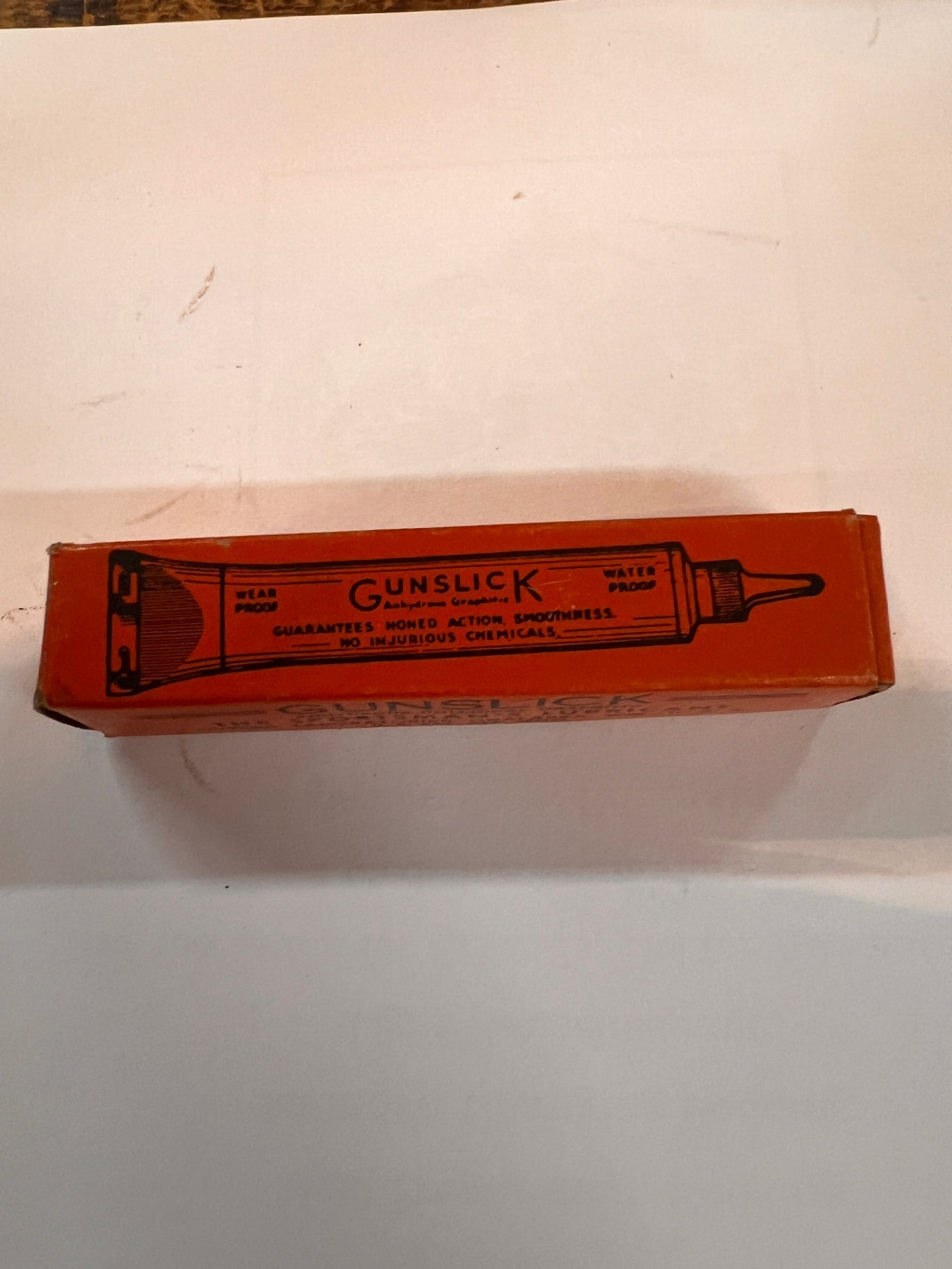 Vintage Gunslick Sportsman’s Lubricant Tube w/ Original Box – Anhydrous Graphite Gun Oil – 1950s Hunting Gear