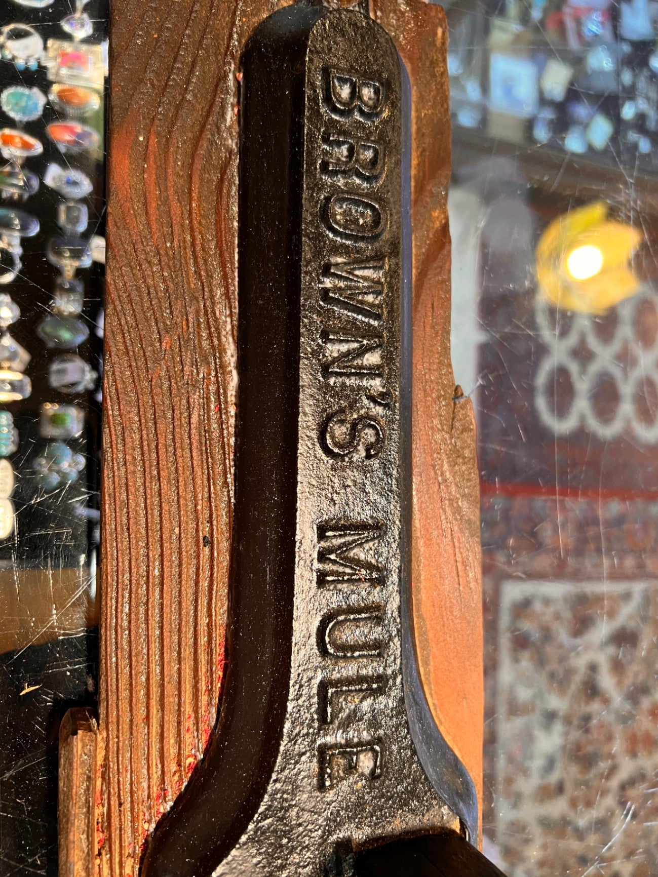 Antique Brown’s Mule Tobacco Cutter – R.J.R. TOB. CO. – Cast Iron Model 3019 w/ 3017 Part – Original Board – 1" & 2" Marks