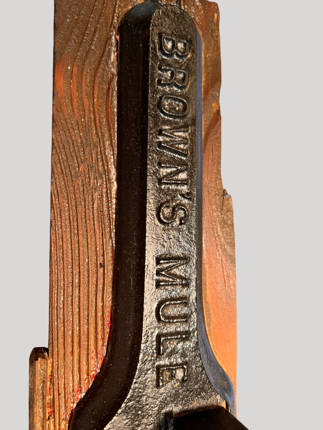 Antique Brown’s Mule Tobacco Cutter – R.J.R. TOB. CO. – Cast Iron Model 3019 w/ 3017 Part – Original Board – 1" & 2" Marks