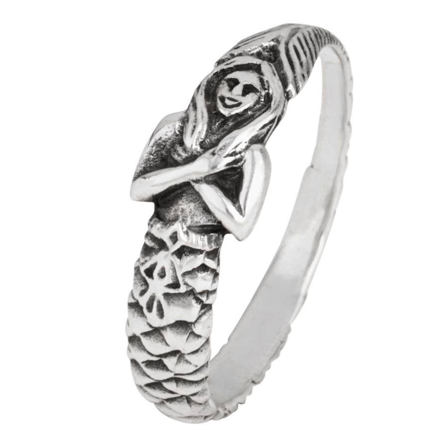 Back Dive Sterling Silver Ring: Sterling Silver / 8 / Nautical