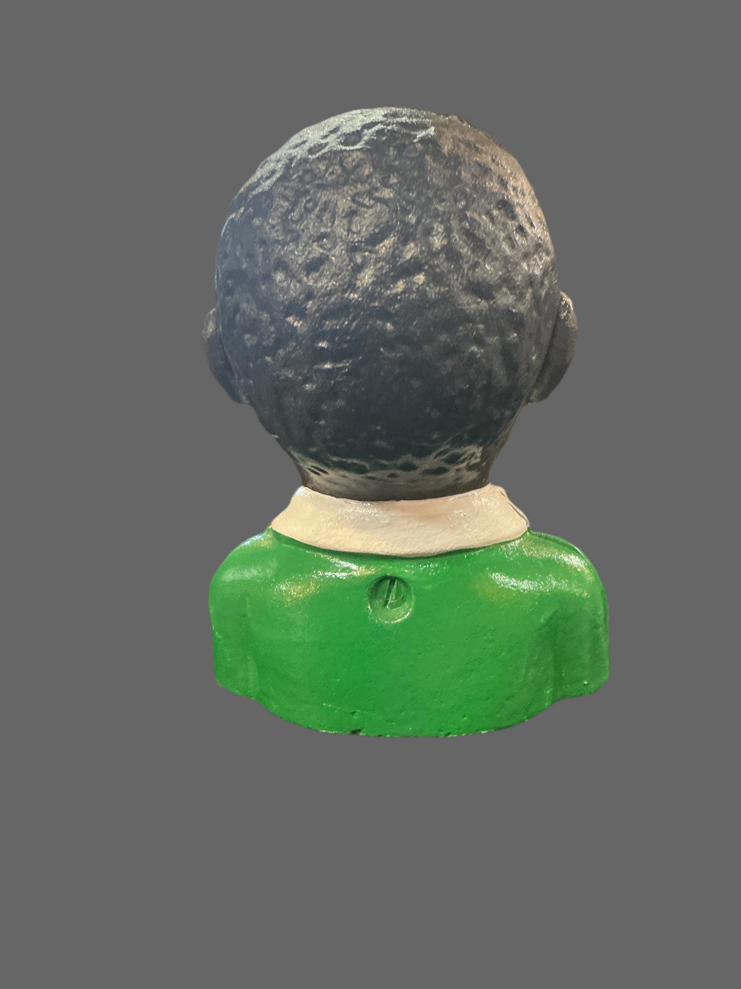 Cast Iron Money Bank Black Boy with Green Shirt Black Americana