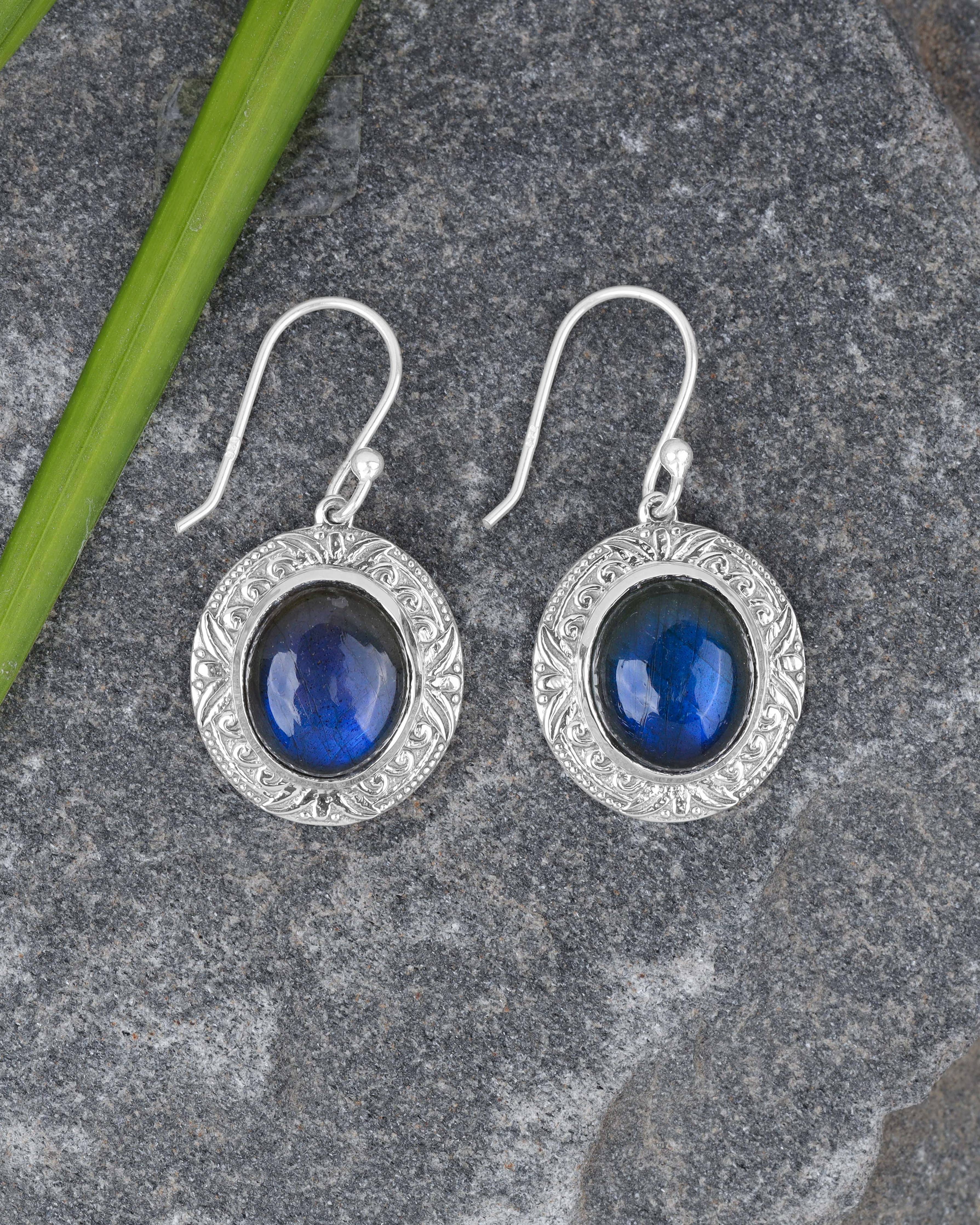 Sterling Silver Labradorite Gemstone Earring