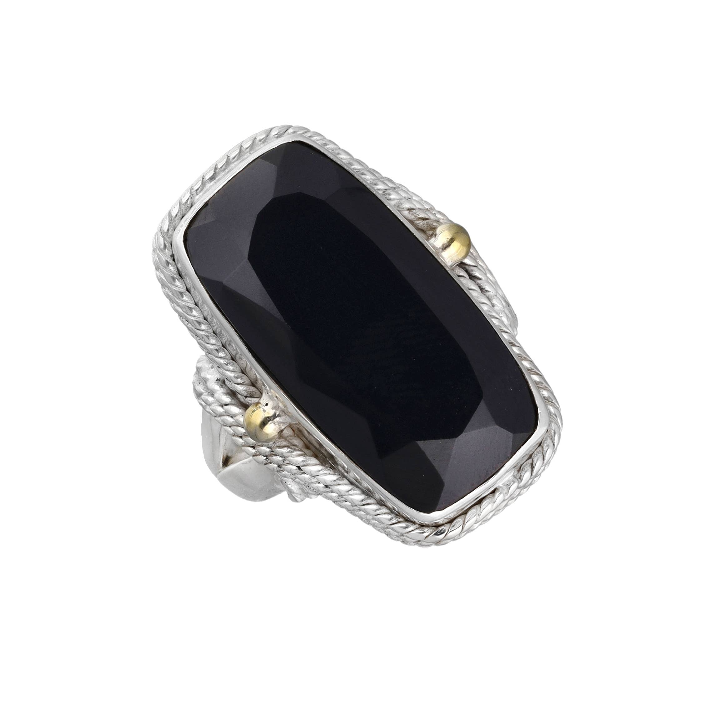925 Sterling Silver Midnight Sovereign Black Onyx Ring: 7