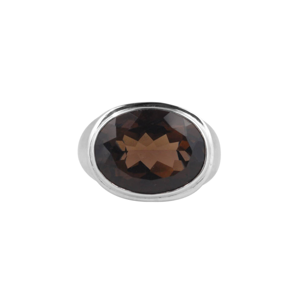 Sterling Silver Smoky Quartz Ring Size 7 – Kamaron Bali