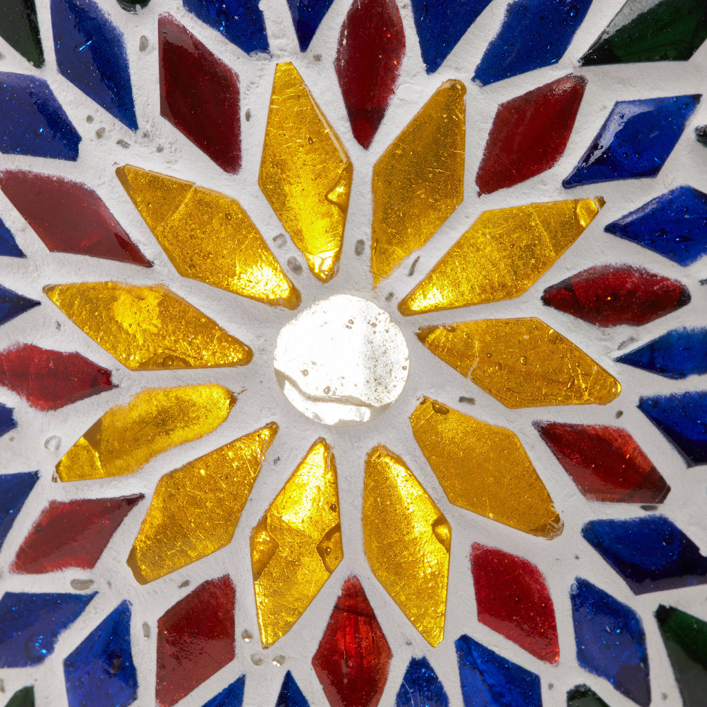 9.5" Geometric Mosaic Glass Oval Globe Accent Lamp