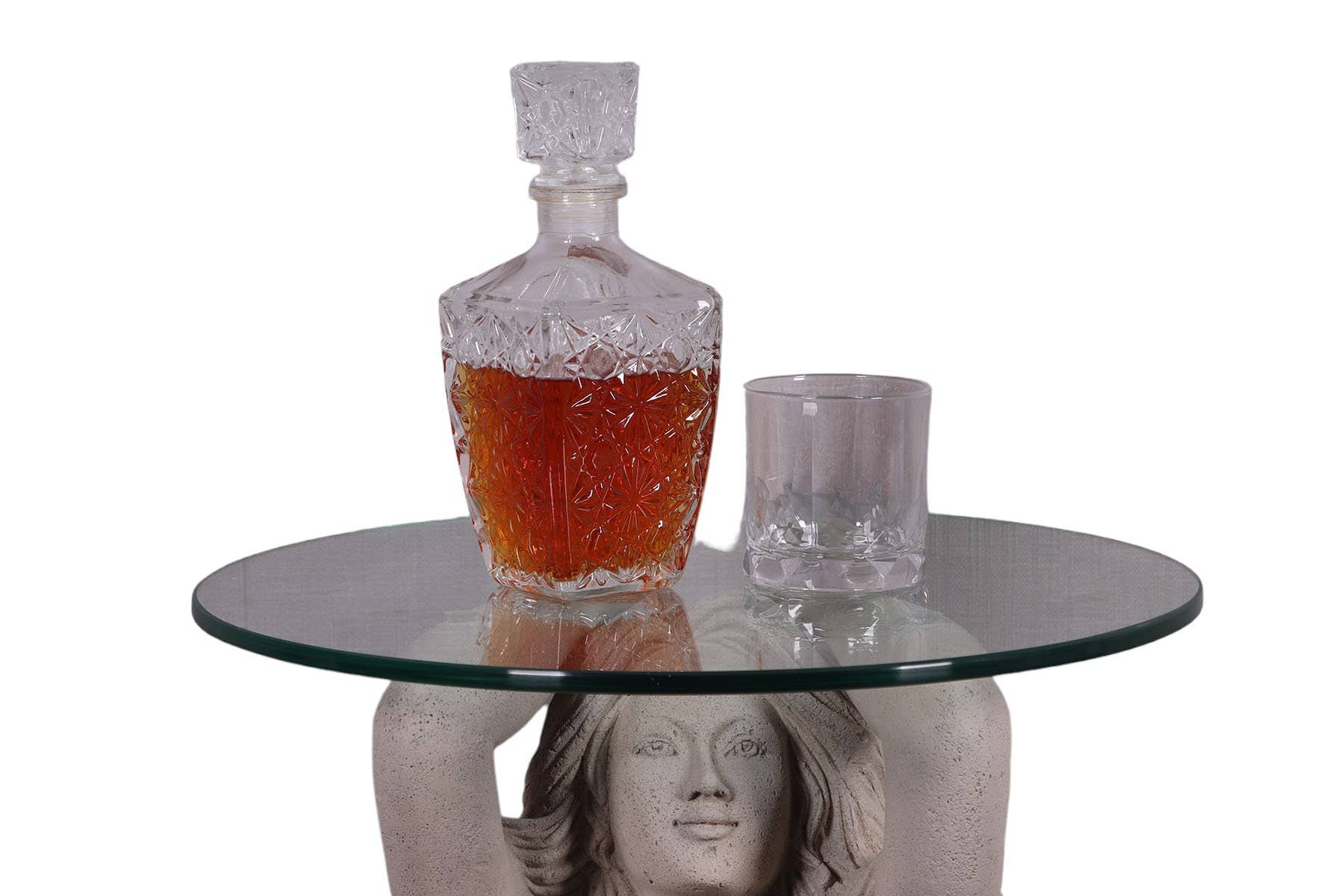 Large Mermaid end table in Roman Stone finish