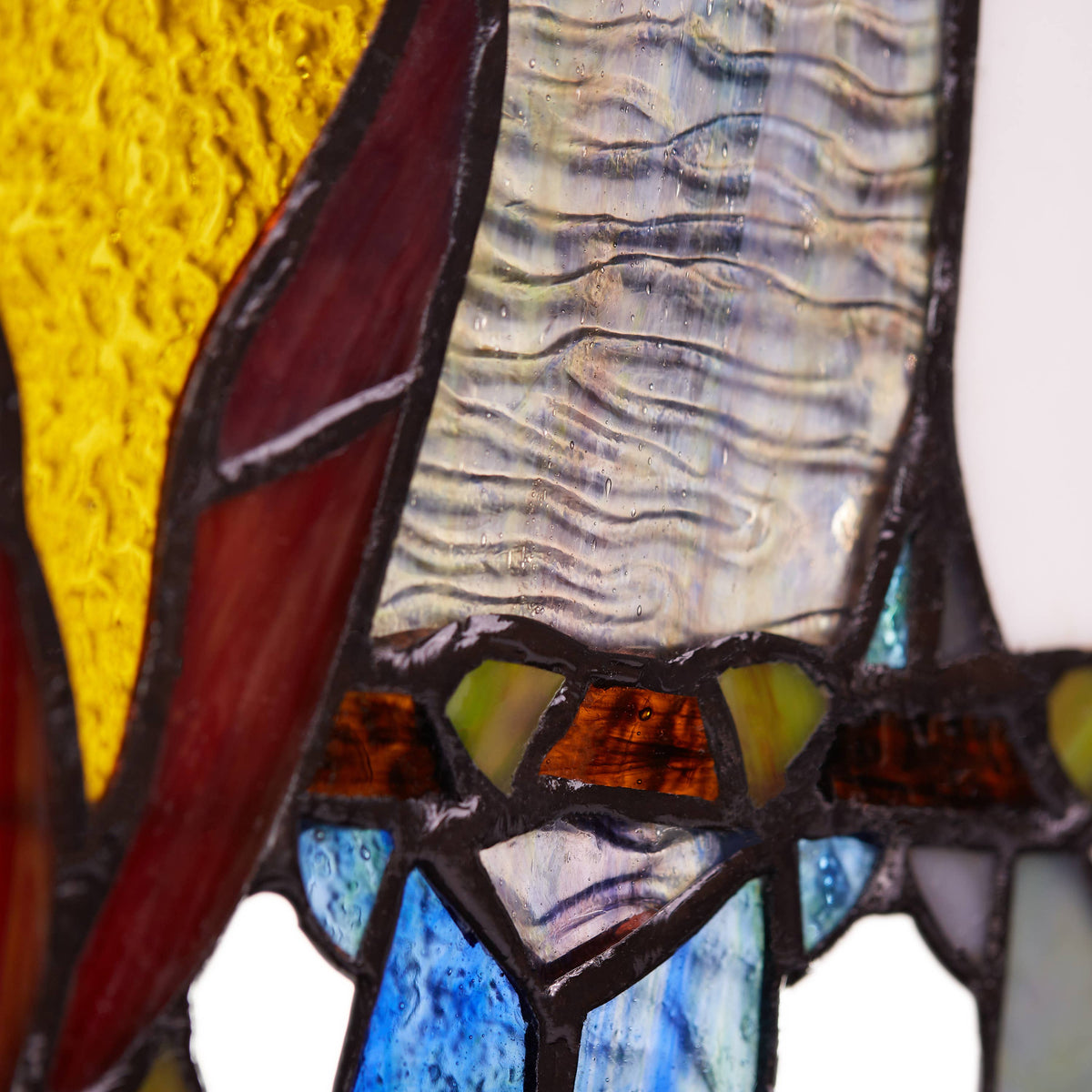 15" Birds in Love Stained Glass Window Panel