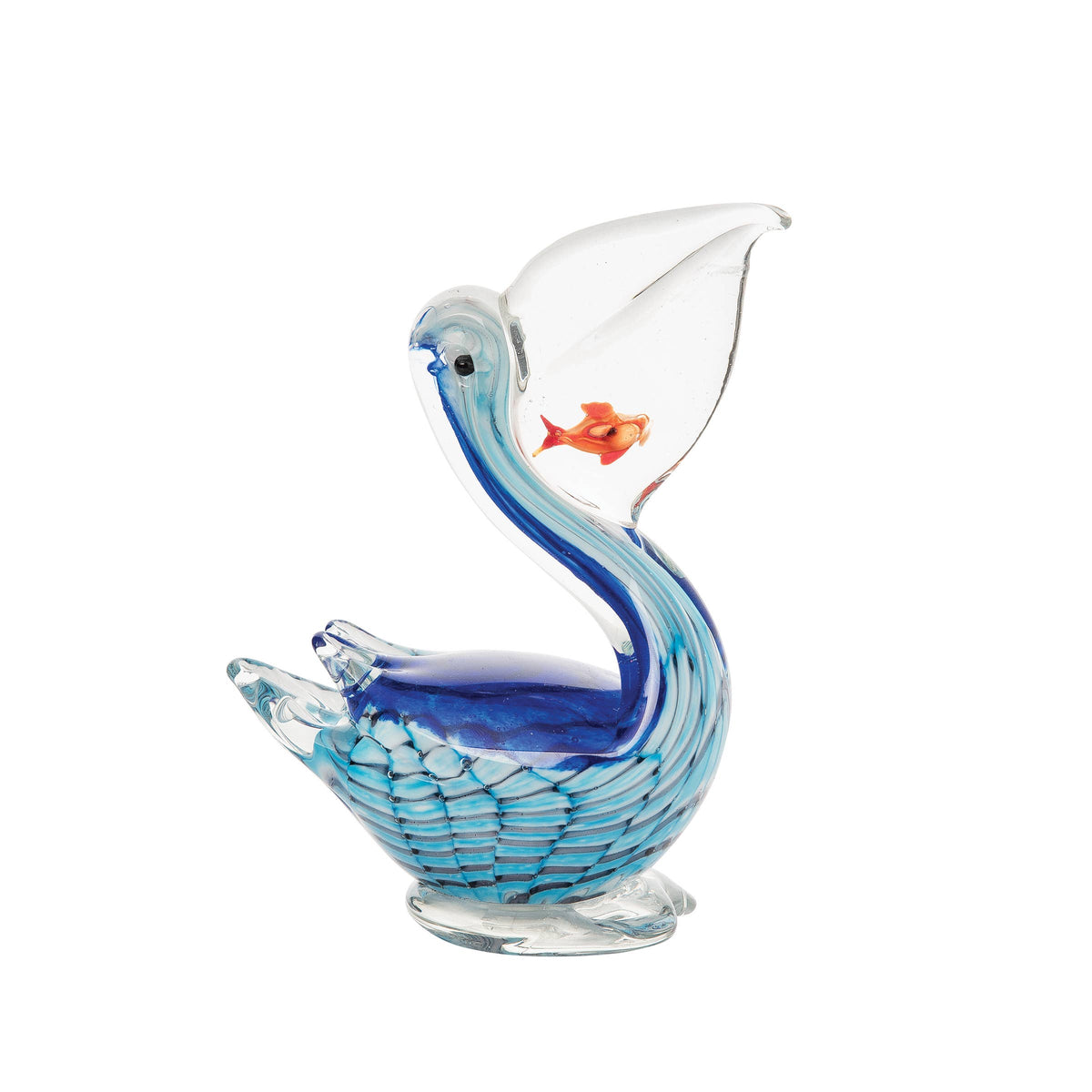 Pelican Blue Art Glass Decorative Figurine