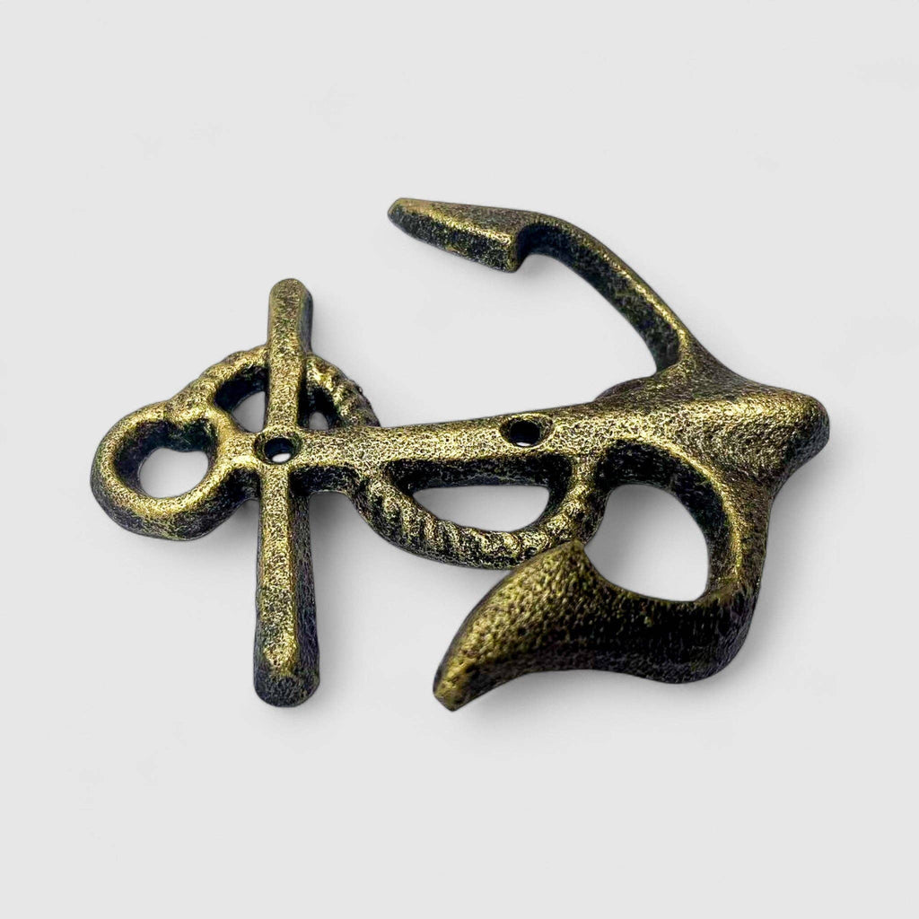 Marine Anchor Hook, Cast Iron Nautical Wall Decor Hook