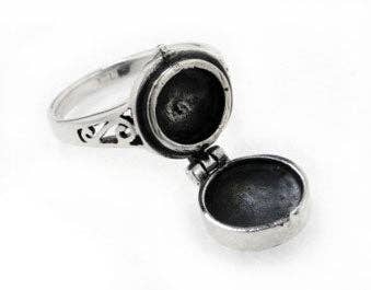 Sterling Silver Dragonfly Poison or Aromatherapy Scent Locket Ring: 6