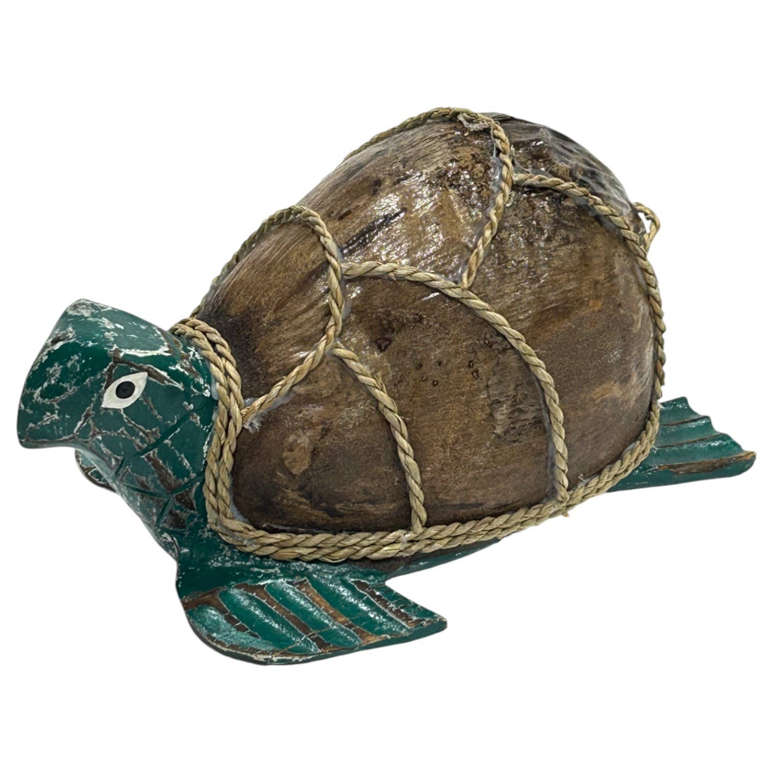Coconut Turtle W Rope-N-2499-TUS
