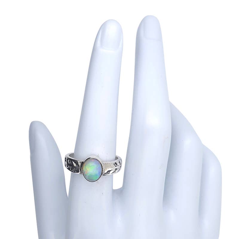 Opal 925 Silver Ring: 7