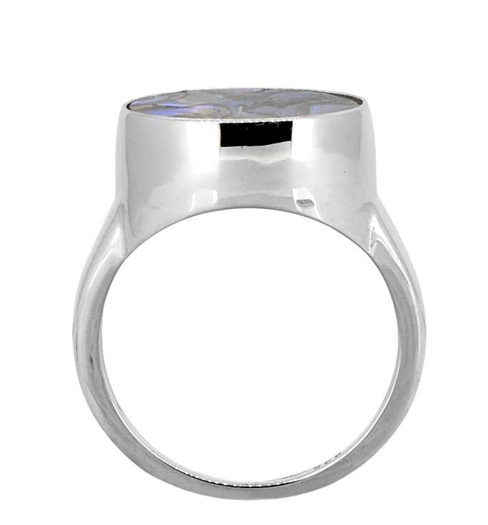 Abalone Shell 925 Sterling Silver Ring: 9