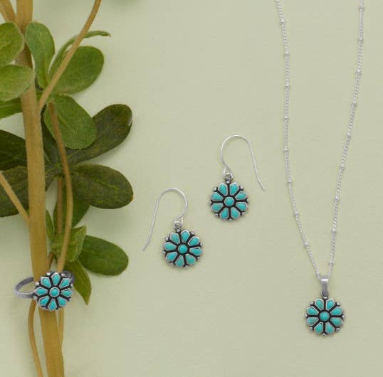Turquoise Flower Ring: 7