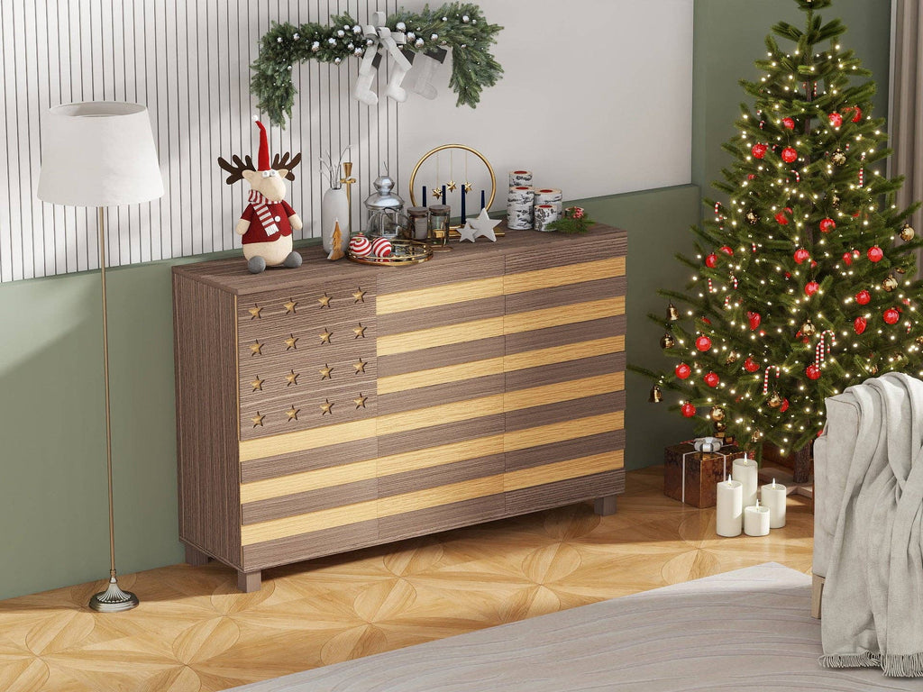 55" Buffet Sideboard Cabinet with Hand-Carved Detail