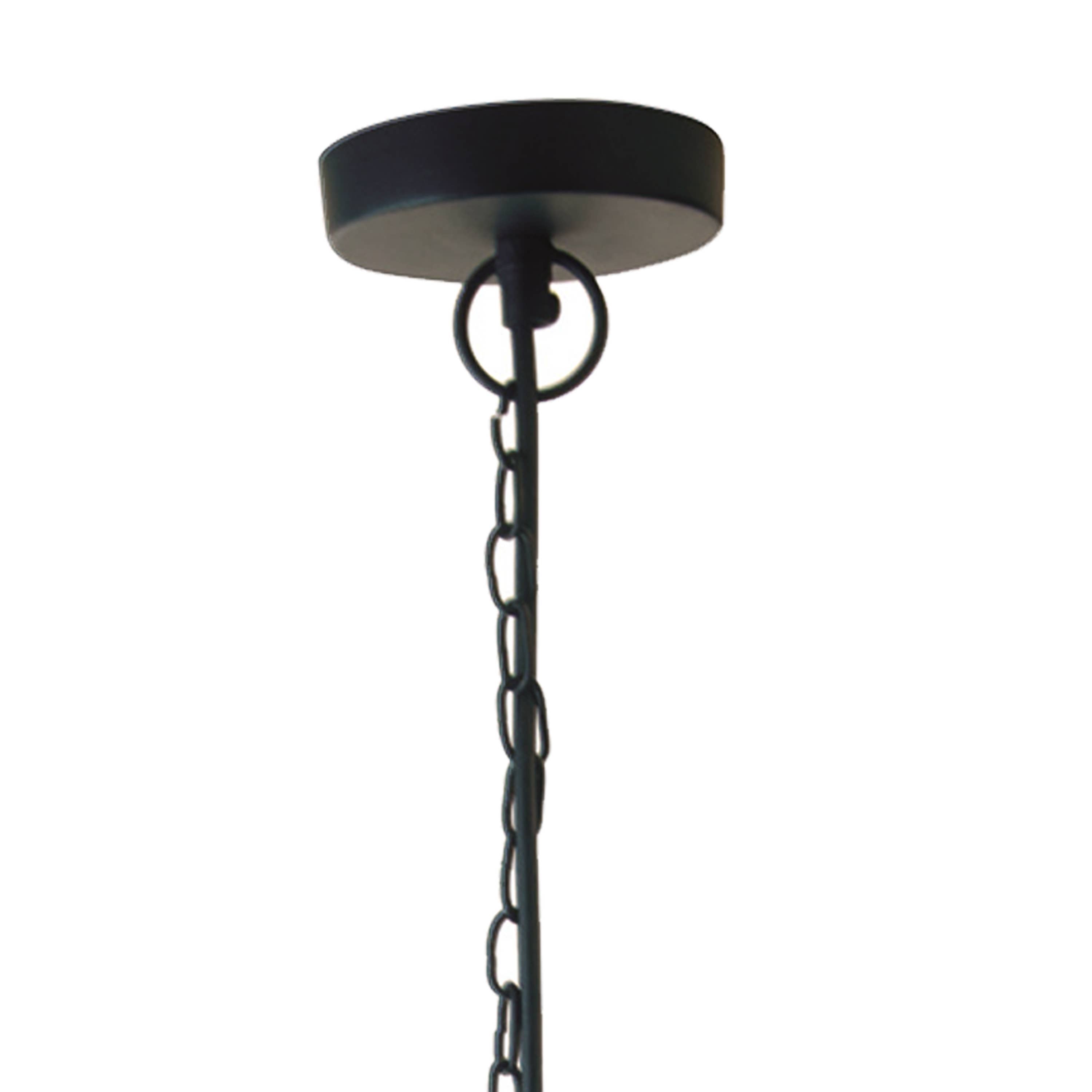 17" Black Drum Pendant - Glam Gold/Silver Mercury Glass