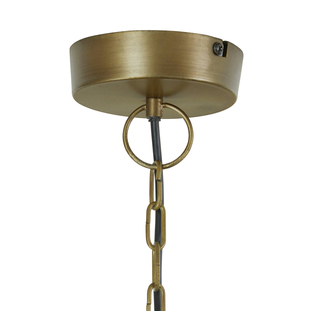 17" Angelina Gold Metal and Beveled Glass Hanging Pendant