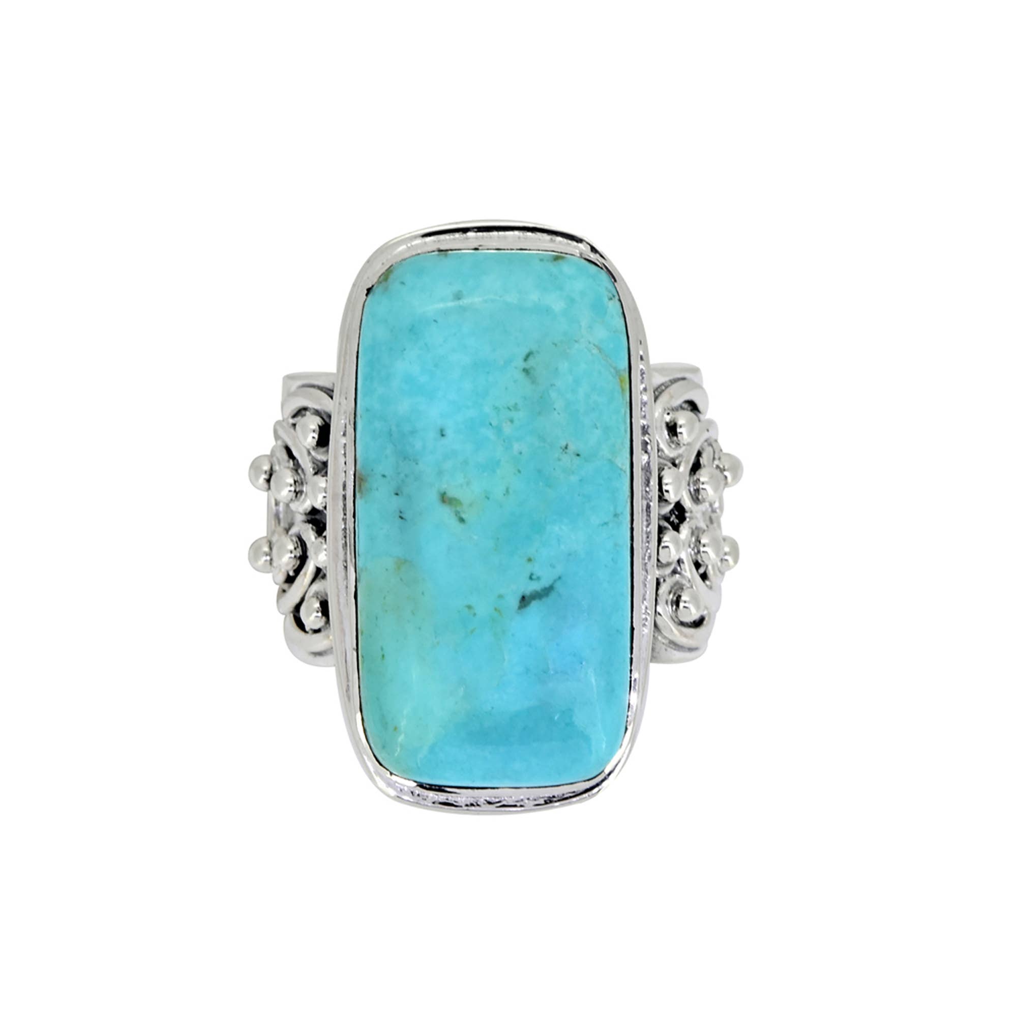 925 Sterling Silver Blue Mohave Turquoise Bohemian Rings: 10