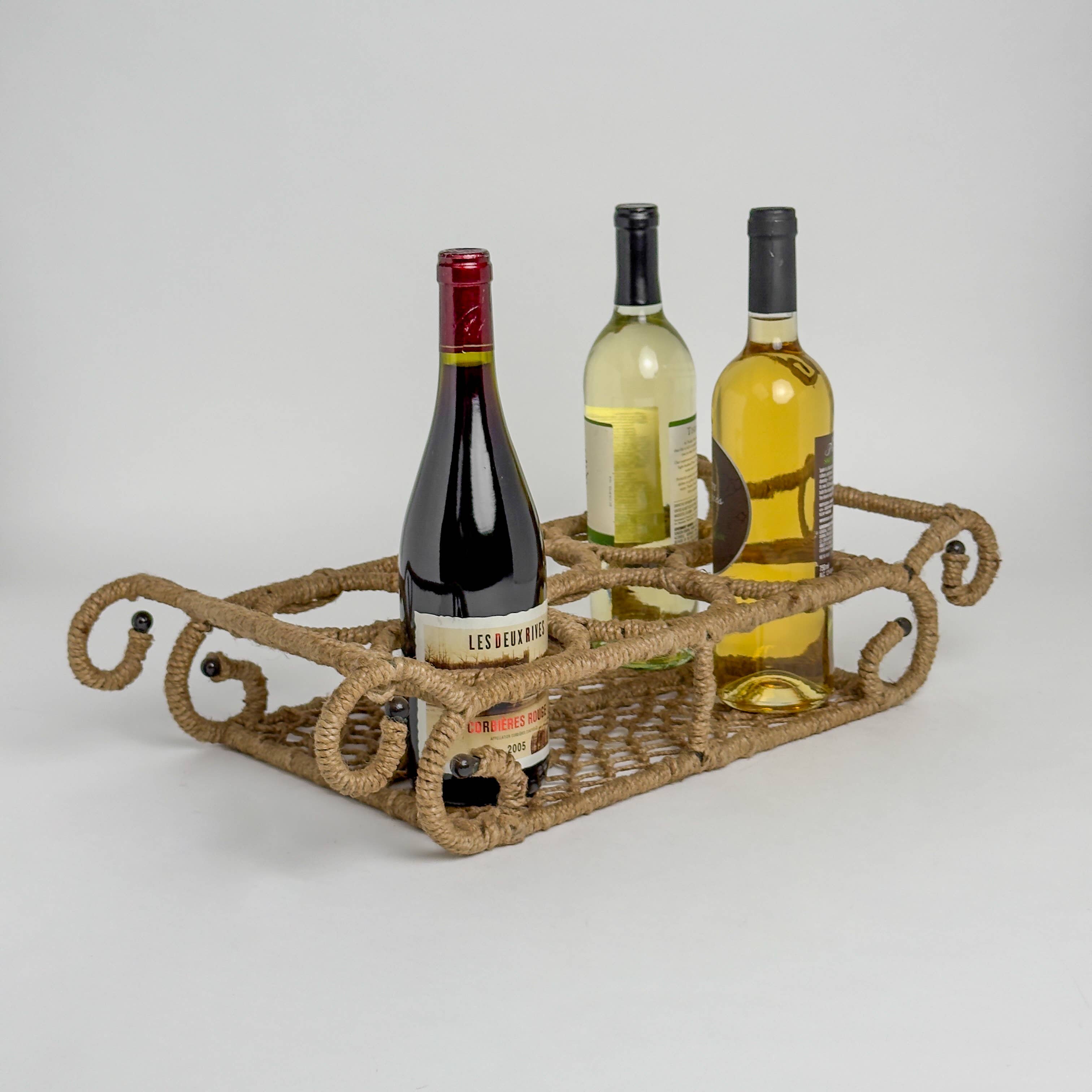 Iron Jute 6-Bottle Stand, 3