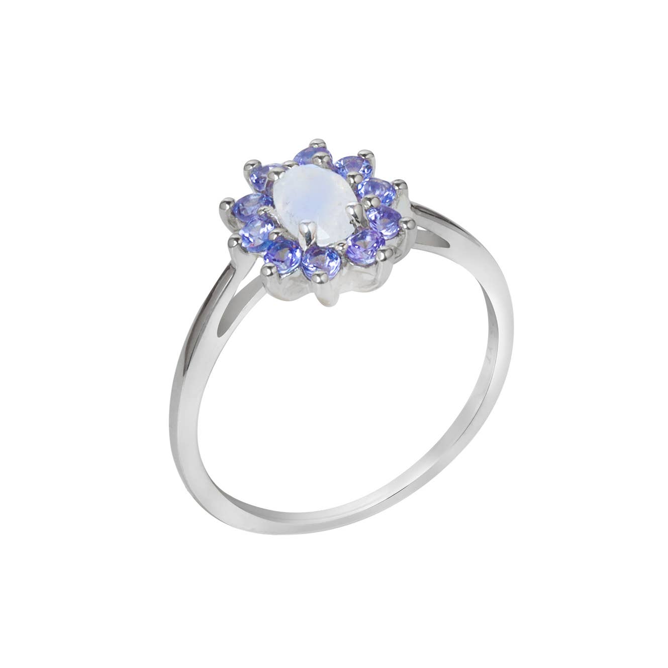 10K White Gold Rainbow Moonstone Cloud Ring RLR2528RM: 7