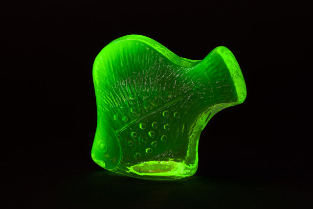 Uranium Glass Tableware (Glow under UV) - Statuette - Fish, Czech Republic