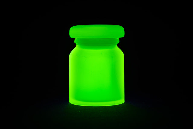 Uranium Glass Tableware (Glow under UV) - Bottle with Lid, Czech Republic