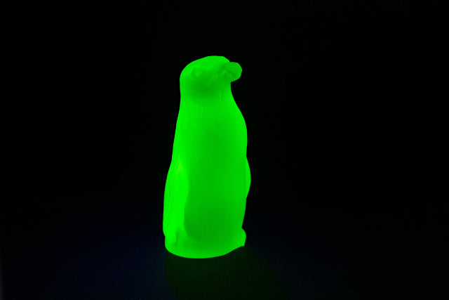 Uranium Glass Tableware (Glow under UV) - Statuette - Penguin, Czech Republic