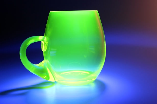 Uranium Glass Tableware (Glow under UV, No hot water) - Beer Glass Smooth, Czech Republic
