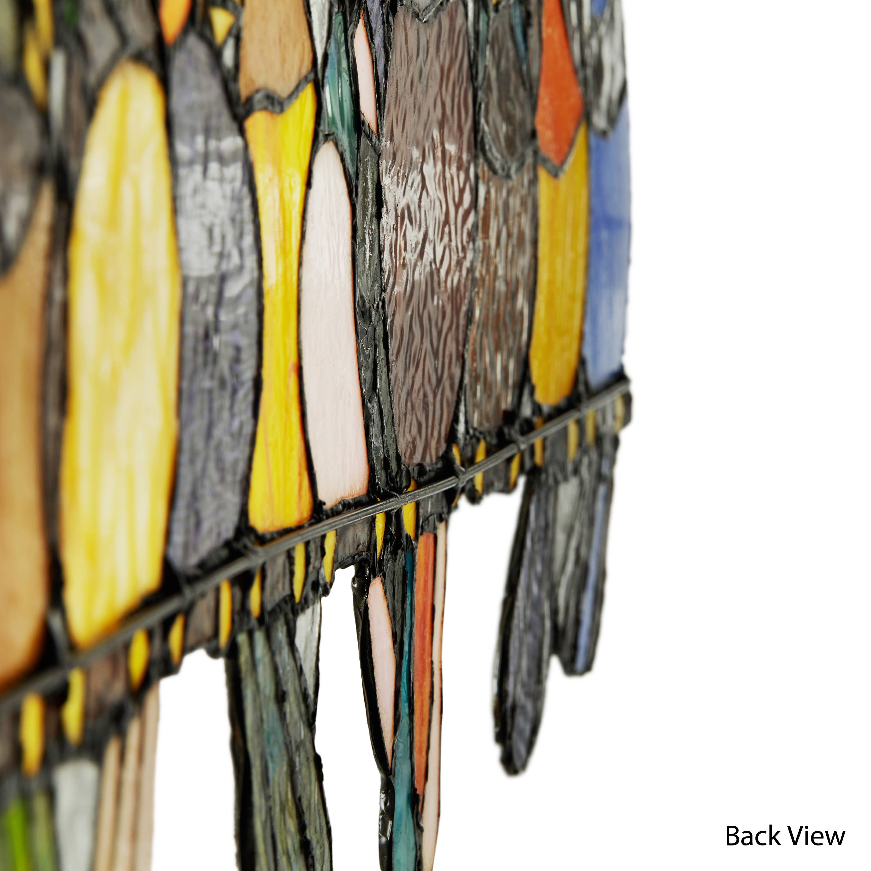 9.5"H Marisol Multicolor Birds Stained Glass Window Panel