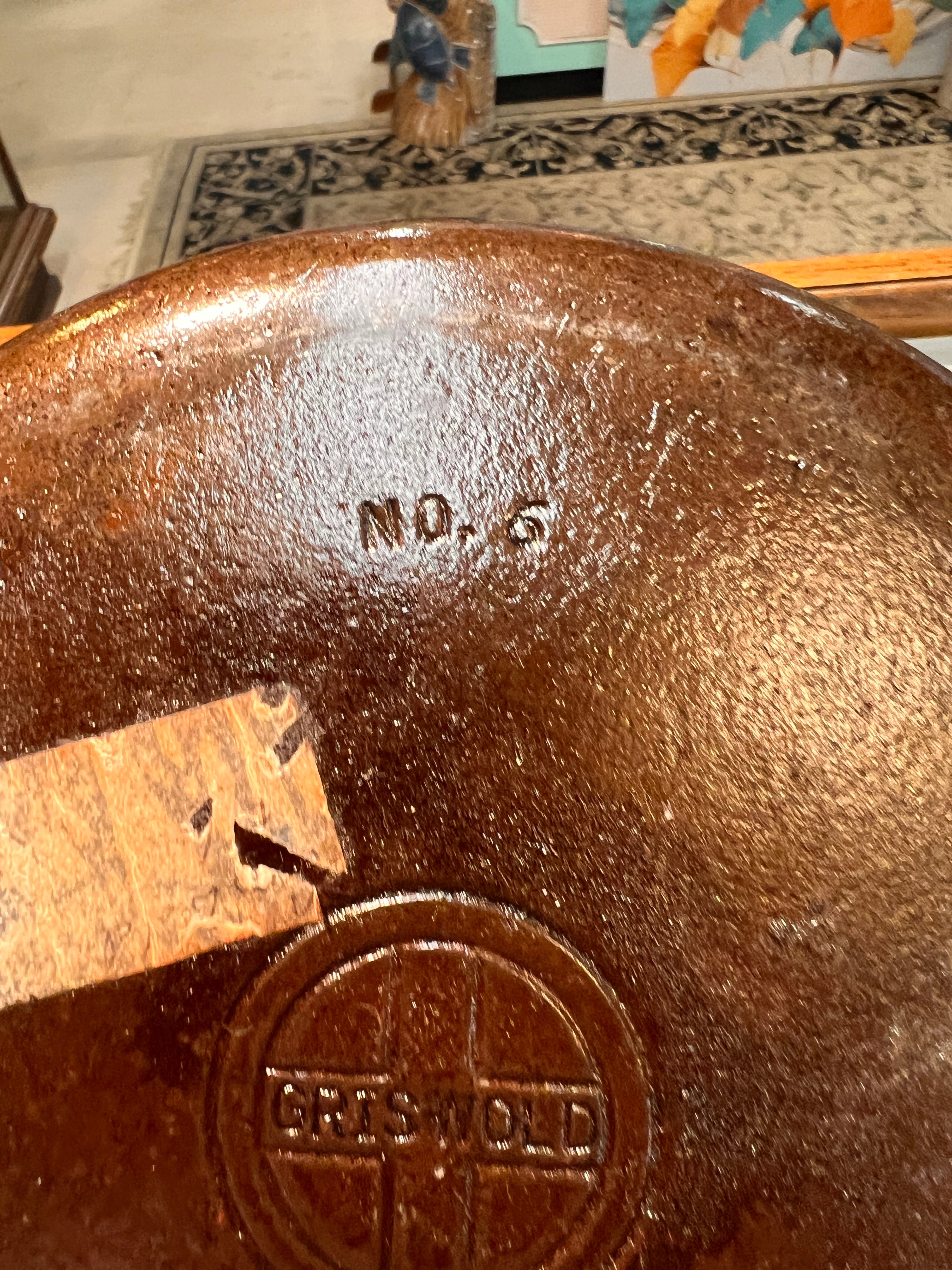 Griswold No. 6 Cast Iron Skillet with Large Block Logo, Pattern 699 F