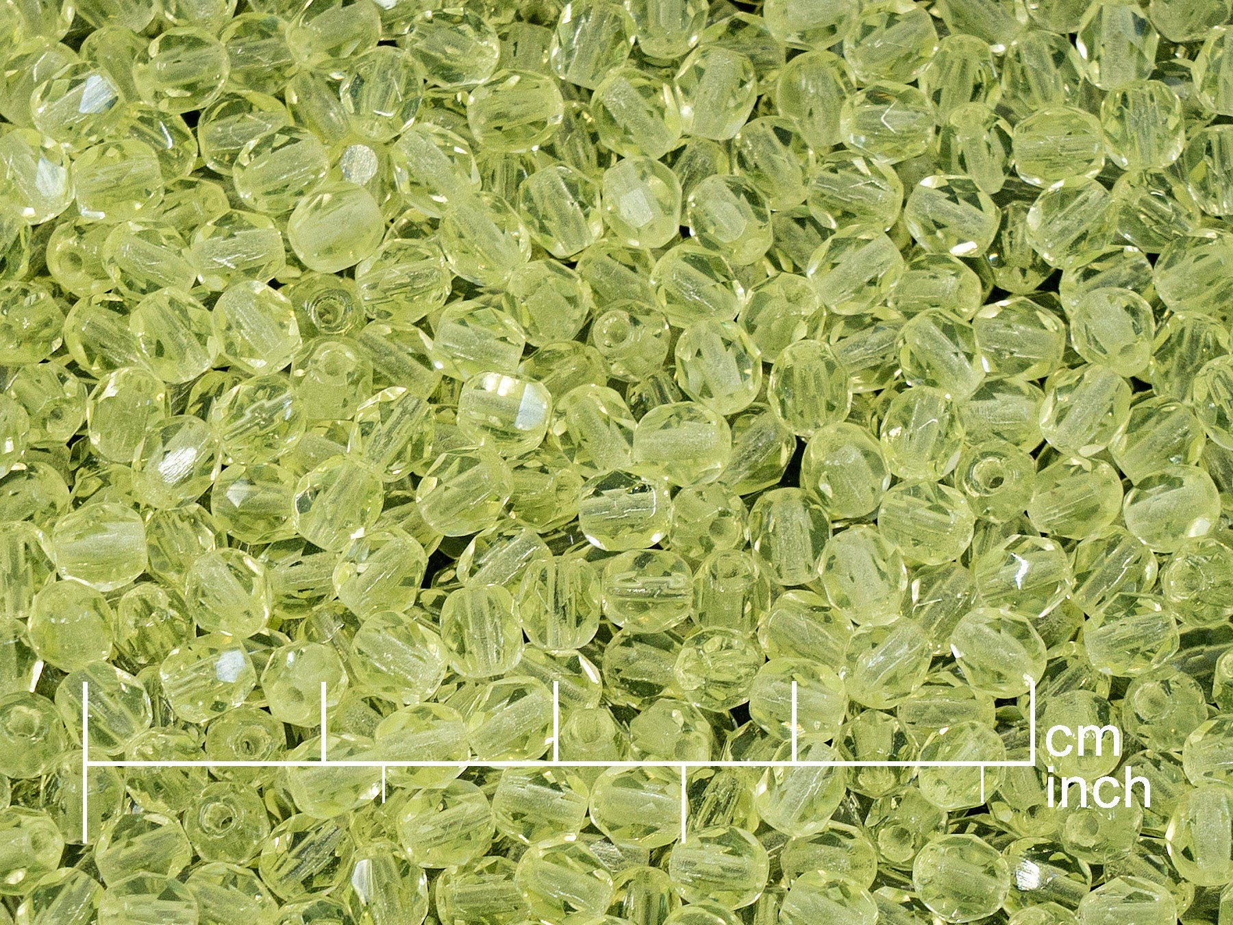 OUTLET 250g Fire Polished Round Faceted Beads, 4 mm, Transparent Yellow (151-19001-04x04-80130)