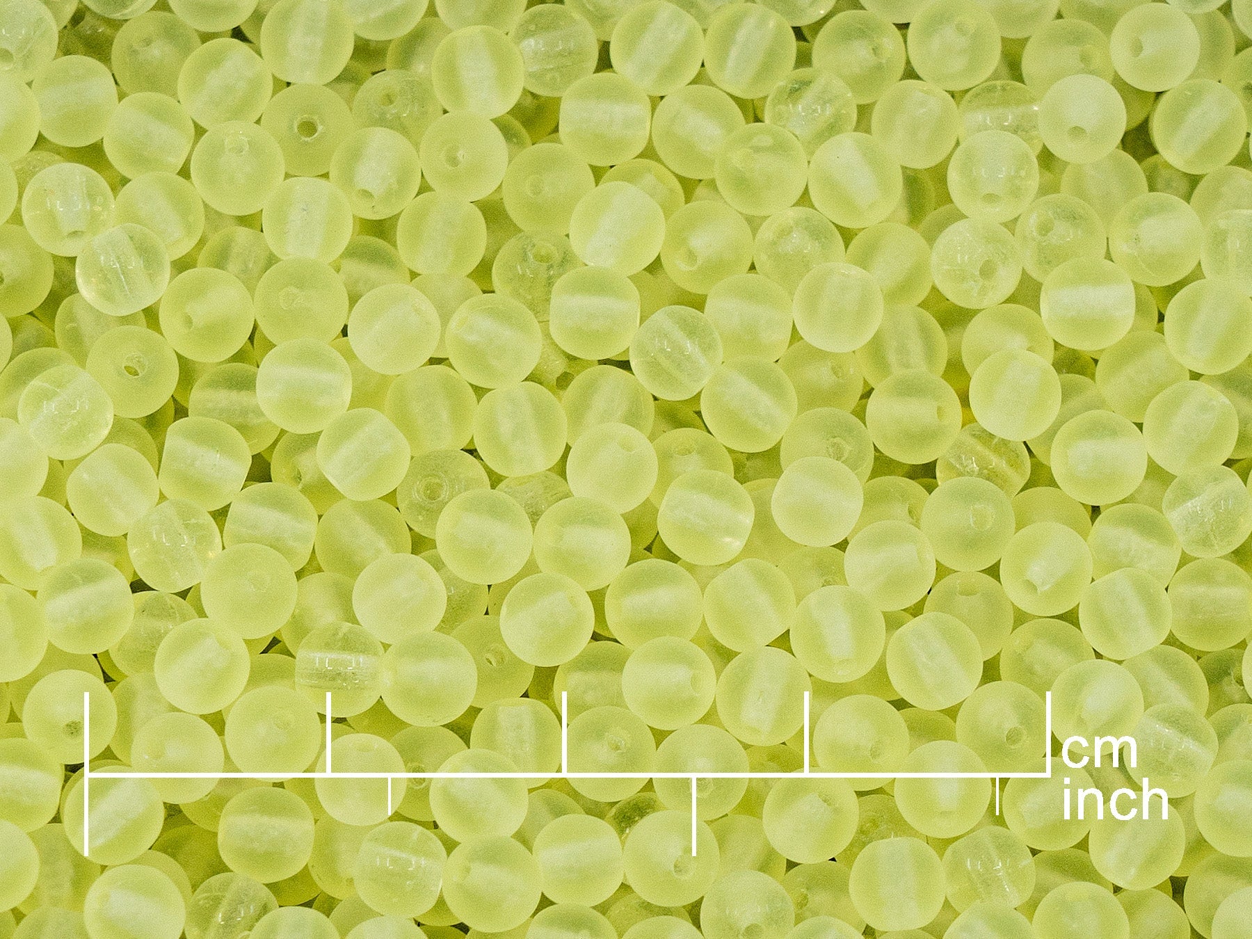 OUTLET 250g Round Druck Beads, 4 mm, Transparent Yellow Matte (111-19001-04x04-80130-84110)