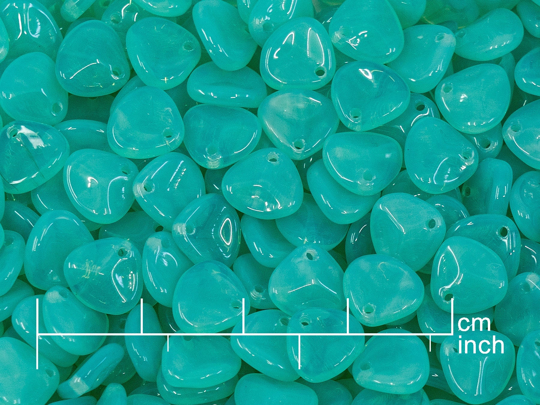OUTLET 250g Rose Petal Beads, 8 x 7 mm, Opal Aqua (111-00077-08x07-61100)