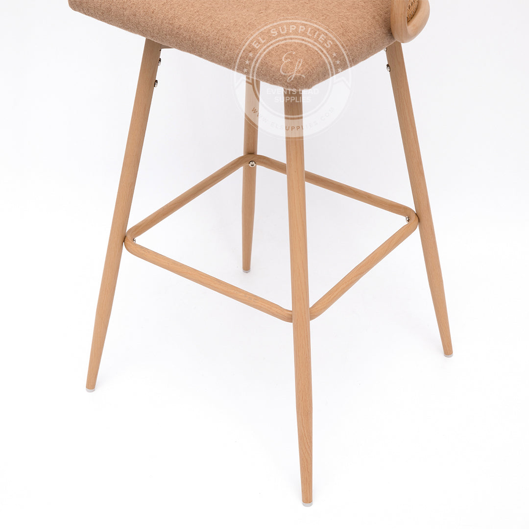 IMLIL Brown Rattan Swivel Barstool