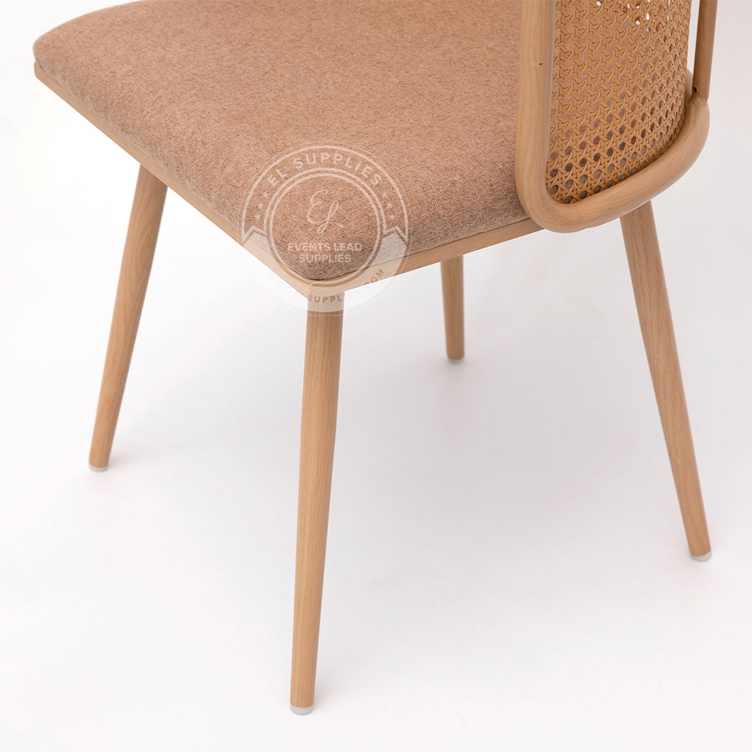 IMLIL Brown Rattan Swivel Dining Chair