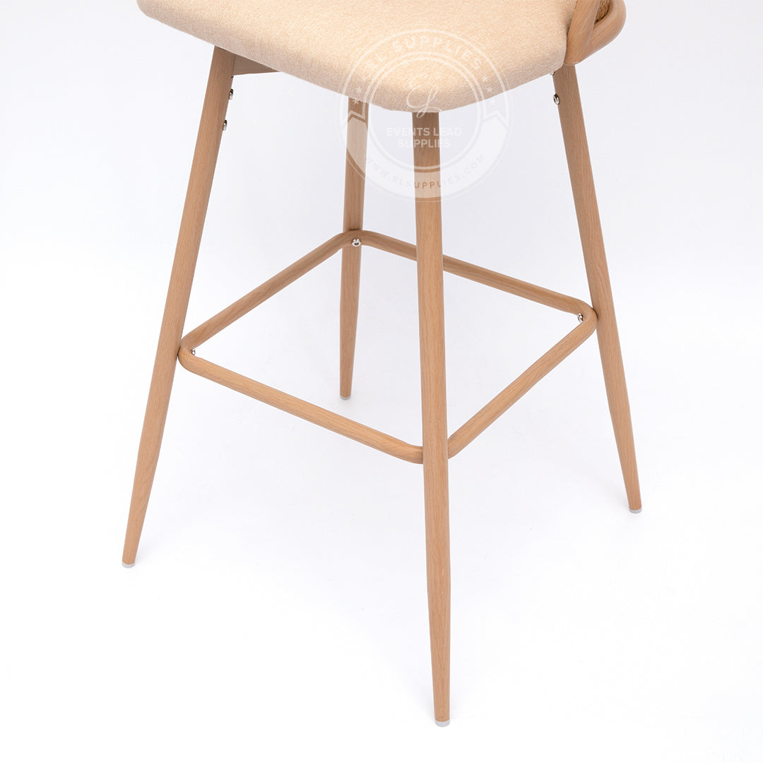 ASILAH Beige Rattan Swivel Barstool