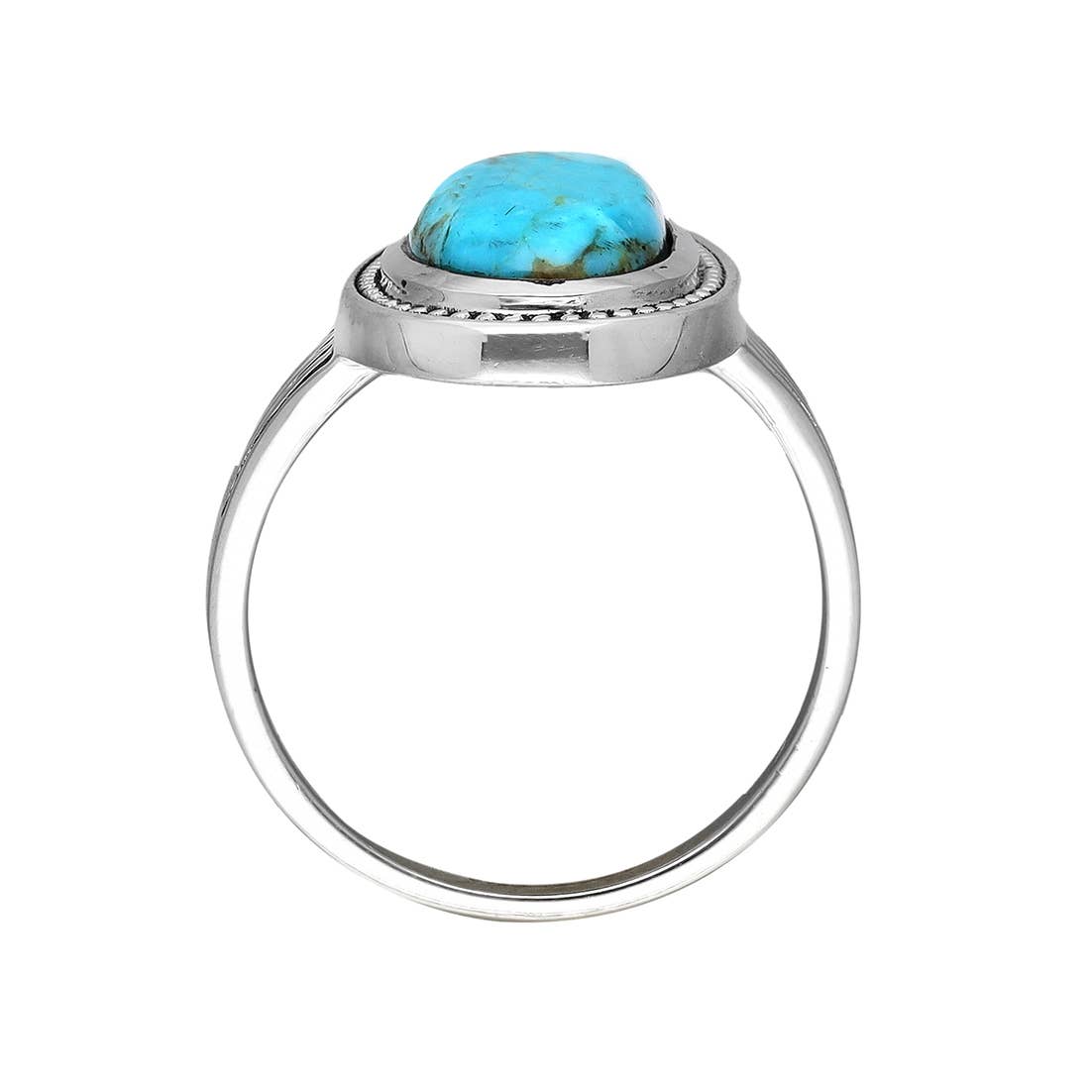 925 Sterling Silver Blue Mohave Turquoise Statement Rings: 8