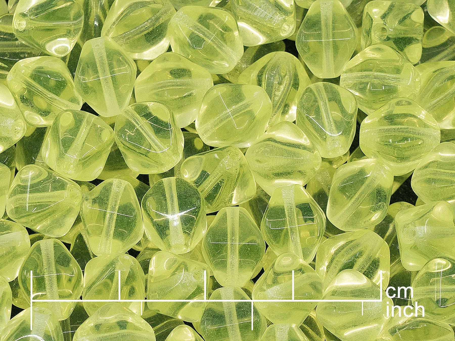 OUTLET 250g Bicone Beads, 10 mm, Transparent Yellow (111-00066-10x10-80130)