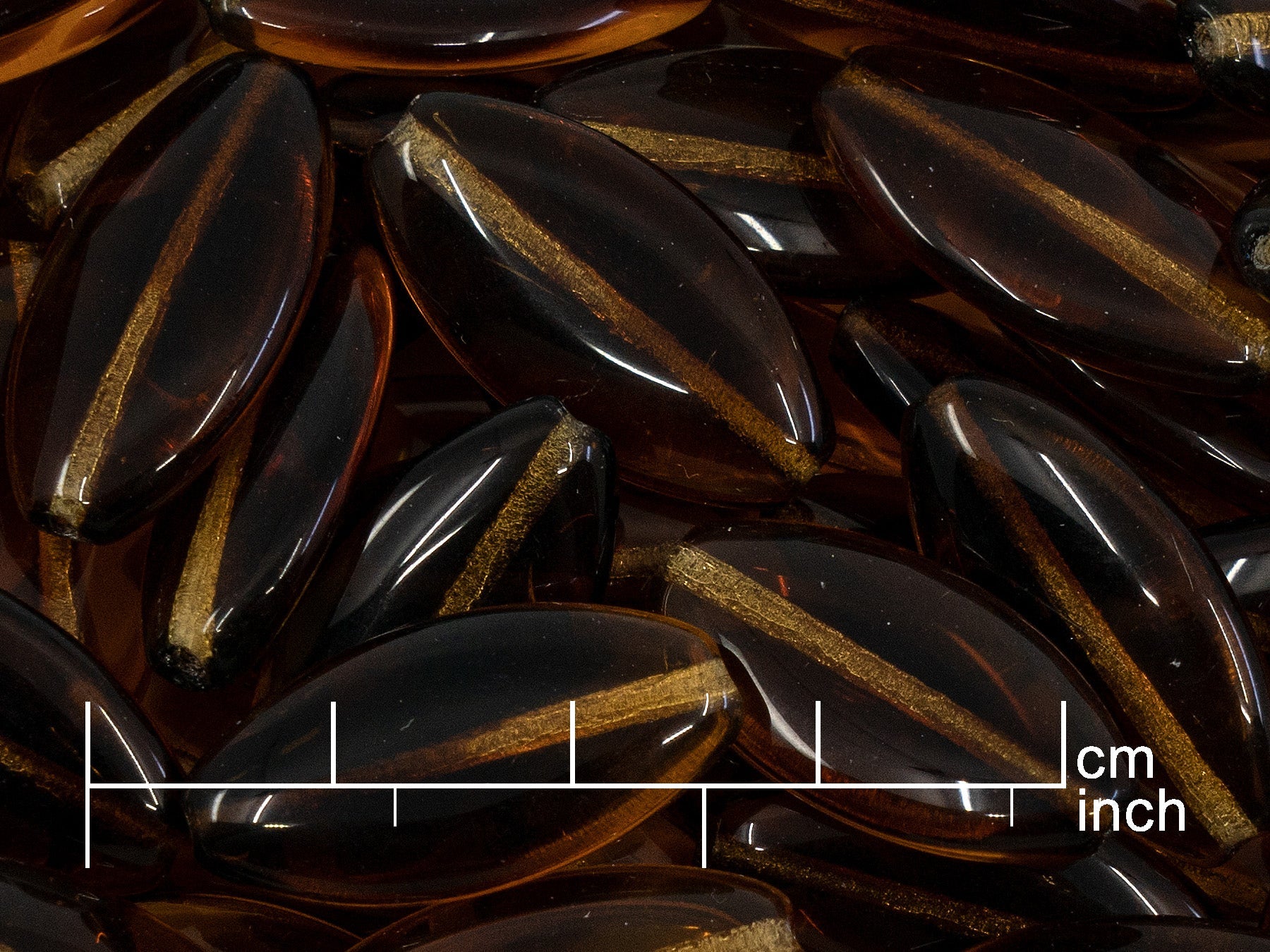 OUTLET 250g Pressed Czech Glass Beads, 25 x 12 mm, 17011 (111-30523-25x12-17011)