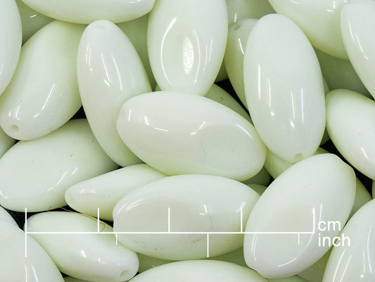 OUTLET 10 grams Smashed Oval Beads, 23 x 13 mm, Gray (83500), Glass, Czech Republic
