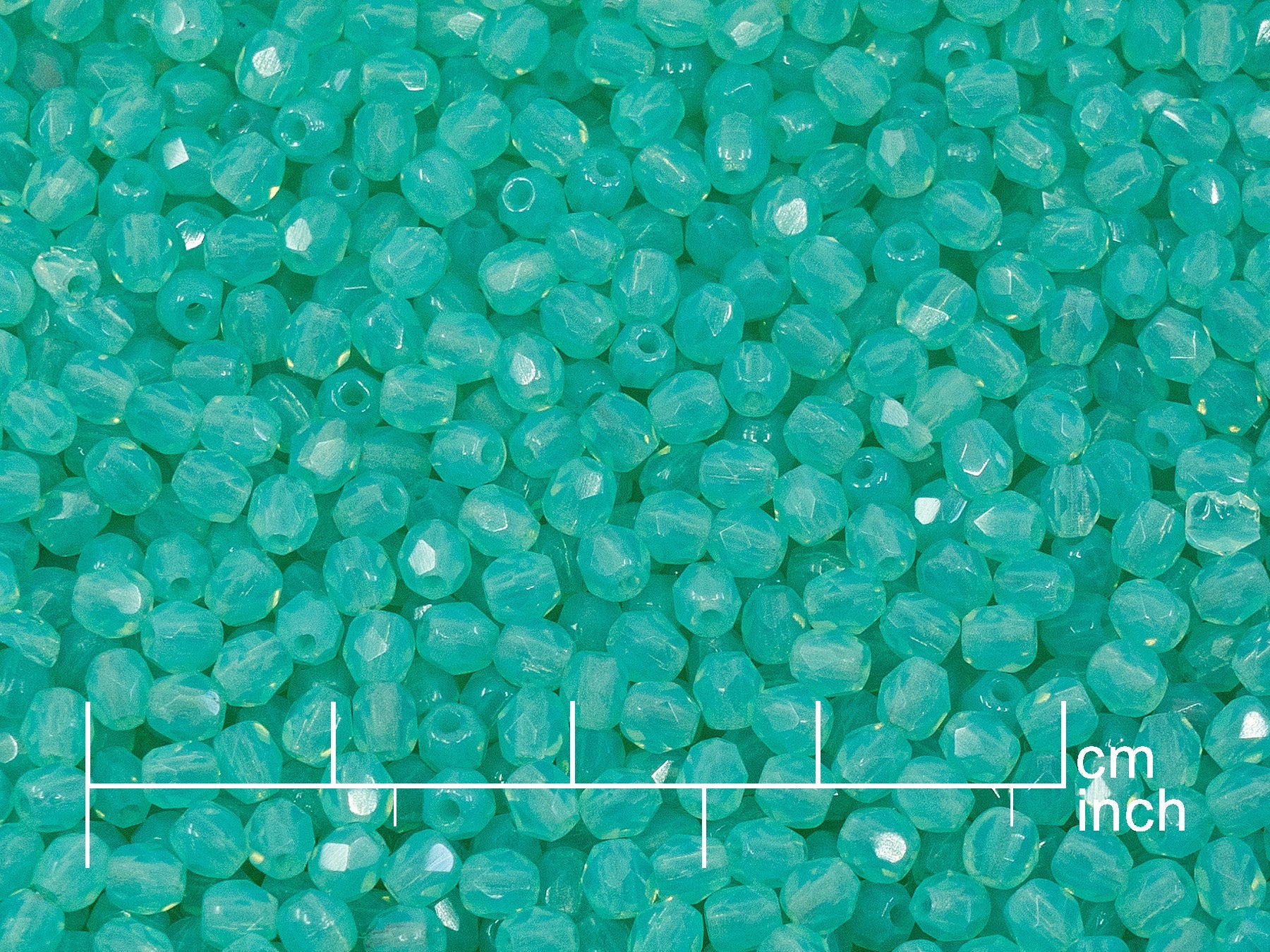OUTLET 250g Fire Polished Round Faceted Beads, 3 mm, Opal Aqua (151-19001-03x03-61100)